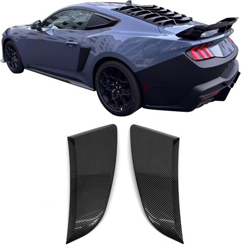 Ikon Motorsports ، باب تنفيس الجانبي ، مقبلات مقبلات متوافقة مع 2024-2025 Ford Mustang 7th Gen S650 ، Ikon abs ABS Compans Carbon Paint Side Fender Trim 2pcs in Kuwait