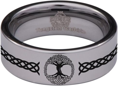 Tungsten Carbide Celtic Tree of Life Band Band Band Ring For Men and Women 8mm in Kuwait