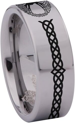 Tungsten Carbide Celtic Tree of Life Band Band Band Ring For Men and Women 8mm in Kuwait