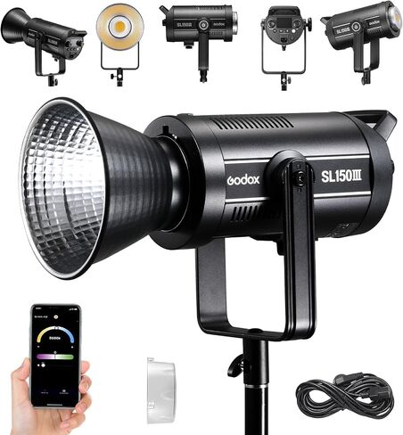 Godox SL-150WII SL150WII 5600K 150W High Power LED Studio Light, CRI96+ TLCI97+, Ultra Silent Fan with Bowens Mount for Studio,Shooting,Location,Interview Lighting in Saudi Arabia