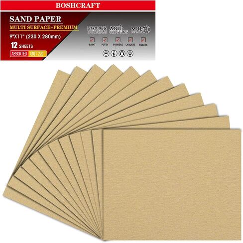 600 Grit Sandpaper, Wet Dry Sandpaper for Wood Metal Hand Sander Sand Paper Sandpaper Sheets Sandpaper Set Cut for Use 9" x 11"/12 Sheets in Saudi Arabia