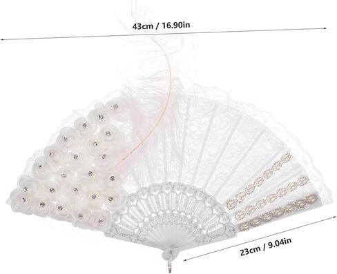 Bestyash Bride Hand Fan Fan Fan Decorative Lace Fan for Weddings حفلات وأعياد الميلاد خفيفة الوزن وملحقات زفاف محمولة أنيقة للضيوف والاحتفالات in Kuwait