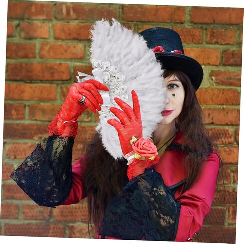 Cabilock Wedding Fans Bridal Plume Fans for Weddings Lady Performance Fans Decorative Handheld Fans Plastic Plume Prop in Saudi Arabia