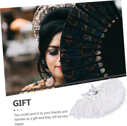 Cabilock Wedding Fans Bridal Plume Fans for Weddings Lady Performance Fans Decorative Handheld Fans Plastic Plume Prop in Saudi Arabia