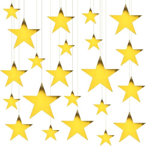 24pcs قواطع Silver Star ، النجوم الورقية المطبوعة مزدوجة الفضة الديكور دائرة ديكورز لدغات الأبطال لحفلات الحائط in Saudi Arabia