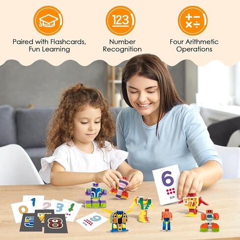 ألعاب روبوت الأرقام - ألعاب تعليمية بأعداد كبيرة للأطفال الصغار - ألعاب روبوت تحويلية للأطفال - 10 قطع من سيارات الألعاب للأولاد والبنات - أرقام ألعاب تعليمية لأنشطة التعلم في مرحلة ما قبل المدرسة in Saudi Arabia