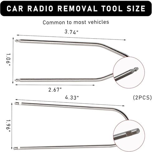 4 قطع أداة إزالة راديو السيارة، أداة فك تجميع راديو ستيريو على شكل حرف U، مجموعة أدوات إزالة صوت ستيريو تلقائي من الفولاذ المقاوم للصدأ لمعظم المركبات، ملحقات السيارة (على شكل حرف U) in Kuwait