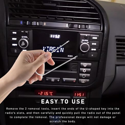 4 قطع أداة إزالة راديو السيارة، أداة فك تجميع راديو ستيريو على شكل حرف U، مجموعة أدوات إزالة صوت ستيريو تلقائي من الفولاذ المقاوم للصدأ لمعظم المركبات، ملحقات السيارة (على شكل حرف U) in Kuwait