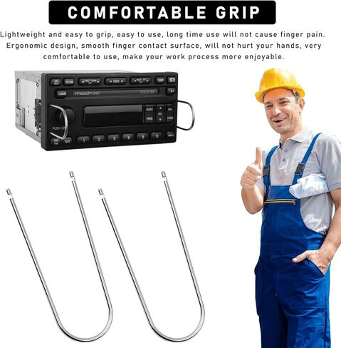 4 قطع أداة إزالة راديو السيارة، أداة فك تجميع راديو ستيريو على شكل حرف U، مجموعة أدوات إزالة صوت ستيريو تلقائي من الفولاذ المقاوم للصدأ لمعظم المركبات، ملحقات السيارة (على شكل حرف U) in Kuwait