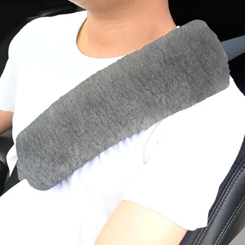 [2025 Upgraded] Aegis Cover Sheepskin Seat Belt Cover, Premium Australian Merino Wool Padding, Ultra-Soft & Durability, 0.5" Thick Seat Belt Pads, Universal Fit for Car, Truck, SUV 2Pack (Cream) in Saudi Arabia