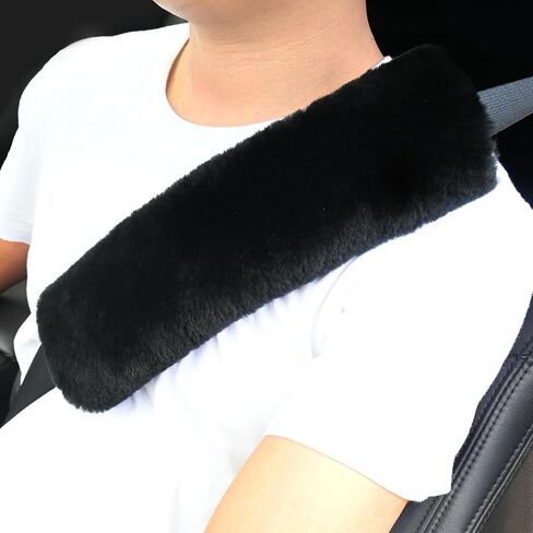 [2025 Upgraded] Aegis Cover Sheepskin Seat Belt Cover, Premium Australian Merino Wool Padding, Ultra-Soft & Durability, 0.5" Thick Seat Belt Pads, Universal Fit for Car, Truck, SUV 2Pack (Cream) in Saudi Arabia