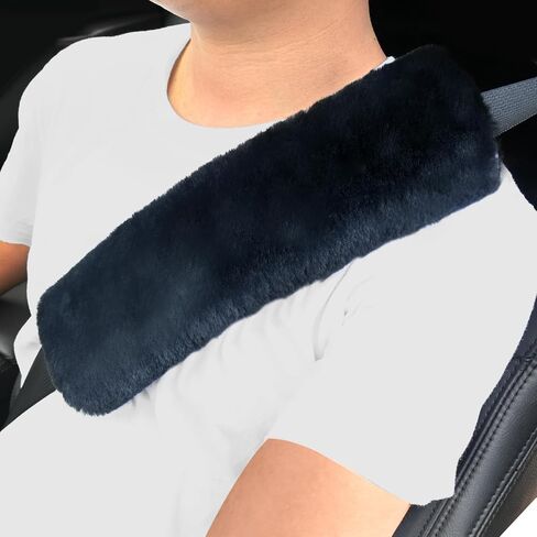 [2025 Upgraded] Aegis Cover Sheepskin Seat Belt Cover, Premium Australian Merino Wool Padding, Ultra-Soft & Durability, 0.5" Thick Seat Belt Pads, Universal Fit for Car, Truck, SUV 2Pack (Cream) in Saudi Arabia
