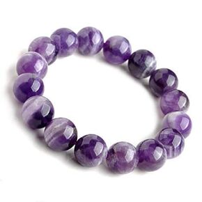 Purification Bracelet - Handmade Natural Semi-Precious Amethyst Bracelet - Stone Beaded Stretch Bracelet 8mm - Gemstone Round Beads Natural Stone Yoga Bracelet