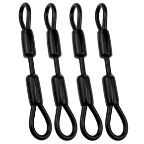 Lovelysp 5.91 Inch Heavy Duty Steel Loop Cable Braided Safety Cable Wire with Double Looped Ends Suitable for Outdoor Travel Family Suspension Transport (5mm Thick) -4pcs