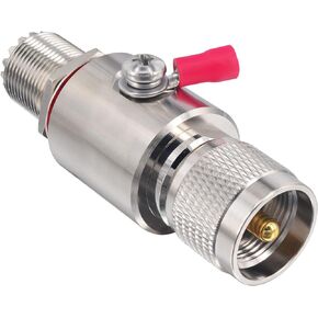 UHF Coaxial Lightning Arrestor PL-259 Lightning Surge Protector Suppressor PL259 UHF Male to SO239 UHF Female Coax Cable Surge Protector for RF,VHF,UHF,CB Radio, HAM Radio Gear, 2-Way Radio,Antennas