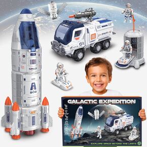 Rocket Ship Toys for Kids | Rocketship Space Shuttle Toys Model with Astronaut Figures | Space Toys for Kids 3 5 7 8 Years Old