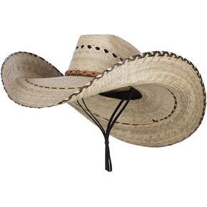 Mexican Style Wide Brim Straw Sun Hat Cowboy Straw hat in Kuwait