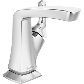 Delta Faucet Vesna Single Hole Bathroom Faucet, Single Handle Bathroom Faucet Chrome, Bathroom Sink Faucet, Drain Assembly, Worry-Free Drain Catch, Chrome 15789LF