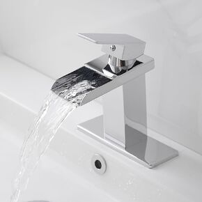 Black Bathroom Faucet Waterfall Bathroom Sink Faucet Basin Mixer Tap Matte Black Square Modern Single Handle 1 Hole