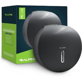 Alpine Commercial Toilet Paper Dispenser - Jumbo Toilet Paper Dispenser, Commercial Toilet Paper Holder Wall Mount, Industrial Toilet Paper Holder with Key (Gray)