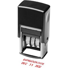 Self Inking Rubber Stamp, Phrase with Date Stamp, Refillable Office Supply Business Stamps (Expiration Date)