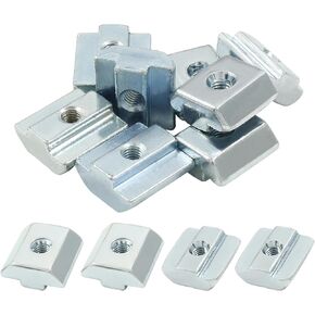 50Pcs 2020 Series Sliding T Nuts Carbon Steel,M3 T Slot Nut Hammer Head,M3 T Sliding Nuts Fastener Nut Assortment for Aluminum Profile,3D Printer,CNC Router