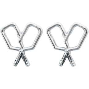 Sportybella Pickleball Jewelry, Pickleball Earrings, Silver Pickleball Paddle Charm Earrings for Women, Pickleball Gift