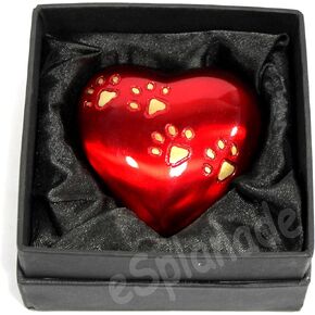 eSplanade cat Dog pet Cremation Mini Heart urn Keepsake Memorial | Small urn for Ashes Funeral Burial
