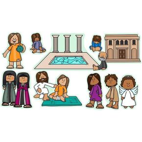Jesus at The Pool of Bethesda Heals People Felt Bible Story for Flannnel Boards Miracles