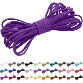 Faux Suede Cord 2.6mm x 5 Meters (5.5 Yards) Leather Colored Thread Velvet String Cord for Necklace, Jewelry Making, Handmade Crafts, Leather Shoe Laces, Dream Catcher Supplies (Light Purple)