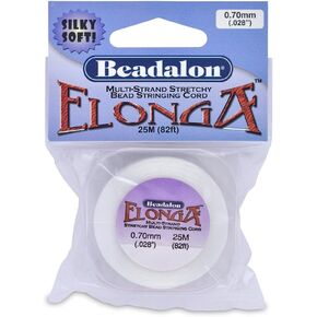 Beadalon Elonga 0.7mm White, 25-Meter