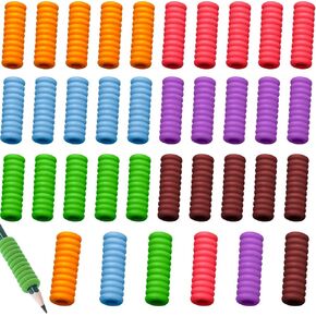 30-Pack Pencil Grips Pencil Grip 11 Rings Pencil Gripper for Kids Pen Grips Writing Aid Pencil Holder for Children Adults Relieving Fingers Fatigue(Multi-Color)