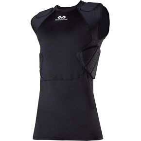 McDavid Rival Integrated 5-Pad Shirt, Comfort & Protection from Hard Objects, Lightweight & Breathable, Great for Football & Lacrosse (Adult) Black
