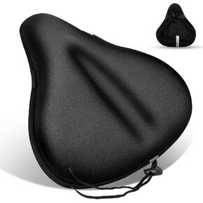 MSDADA Bike Seat Cushion, Soft Gel Bike Seat Cover for Men & Women Comfort, Padded Bicycle Saddle for Stationary/Exercise/Mountain/Road Bike, Indoor Outdoor Cycling Class
