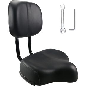 Oversized Comfort Bike Seat Replacement Bicycle Saddle, Compatible with Peloton, Wide Memory Foam Padded Bike Cushion Fit Cruiser, Exercise, Mountain or Road Bikes