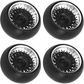 4PCS RC Car Drift Wheel Hub Tire Aluminum Alloy Tyres Rubber Tire RC Car Upgrade Parts for WLtoys K989 1/28 RC (Blue)