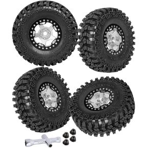 Rc 2.2 Wheel Rims Tires Wheels for 1/10 Axial SCX10 SCX10 II 90046 SCX10 III AXI03007 TRX4 RC Crawler Car,Aluminum RC 2.2 Beadlock Wheel,Red
