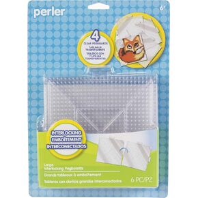 Perler Beads Clear Square Pegboards, 4pc