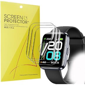 Compatible for ID208 Plus Smart Watch Screen Protector, [3 Pack] Lamshaw 3D Full Coverage PET Soft Screen Protector Film Compatible for aeac ID208 Plus/WMK ID208 Plus 1.8 Inches Smart Watch/Quican