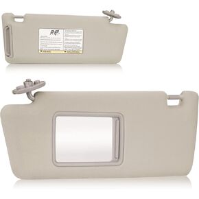 Left Driver Side Sun Visor Without Light Fit for Toyota Tacoma 2005 2006 2007 2008 2009 2010 2011 2012, Replace for 74320-04181-E1 (Beige)
