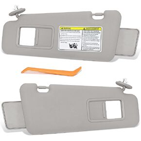 SENSHINE Right Passenger Side Sun Visor for Toyota Highlander 2008-2013 w/Vanity Light Replacement Assembly 74310-48530-B0 Gray