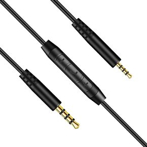 Replacement Headphone Cable for Bose Headset 2.5mm to 3.5mm Male Audio Cable Headphone Aux Cord Compatible with Bose QC25, QC35, 700, SoundTrue, JBL Live 650BTNC with in-line Mic and Volume Control