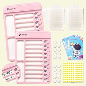 2 Pack Magnetic Dry Erase Chore Chart for Kids Multiple Kids, Habit Tracker, Checklist Board, Reusable to Do List Board, RV Daily Routine Schedule Board Planner for Refrigerator, Wall, Desk