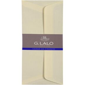 Lalo 46116L - Pack of 25 DL Lined Self-Adhesive Envelopes In French Laid Paper, Ivory