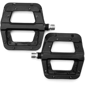 Mountain Bike Pedals Non-Slip Lightweight 3 Bearing Nylon Fiber Replacement for BMX MTB 9/16"