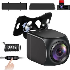 【Backup Camera for Mirror Dash Cam】 Rear View Reverse Camera 4 Pin for 95% Rear View Mirror Camera 2.5mm AV-in Port,Supports AHD 1080P/720P/NTSC/PAL/CVI/TVI Models for Car,SUV,Truck,Pickup,12V-24V