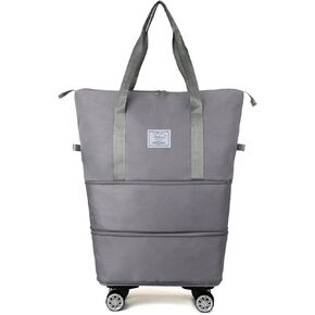 Expandable Travel Duffel Bag for Women with Shoulder Strap: Water-Resistant Gym and Weekender Tote with Detachable Wheels and Dry-Wet Separation - Carry On Compatible