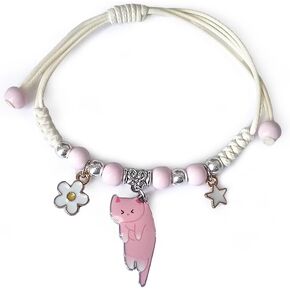 لطيف القط سحر سوار الخرز قابل للتعديل مضفر سوار الصداقة حفلة عيد ميلاد Kawaii مجوهرات هدايا للنساء الفتيات in Kuwait