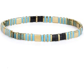 KELITCH Tila Beaded String Bracelets Handmade Lovers Friendship Stretch Strand Bangle Fashion Jewelry Gifts for Women