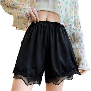 Women Girls Satin Bloomers Shorts Frilly Slip Shorts for Under Dresses Underwear